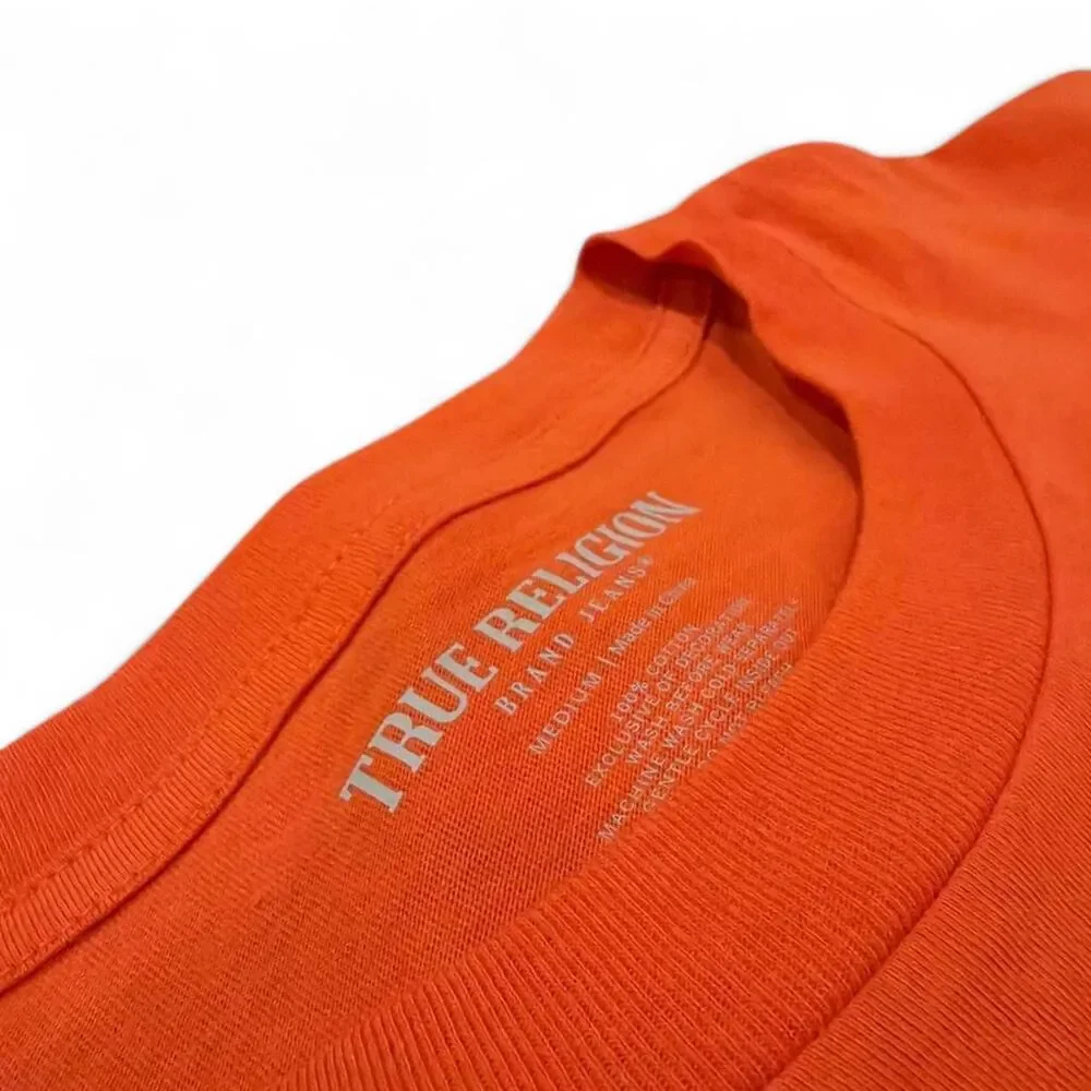 True Religion Men's Orange T-shirt Size M